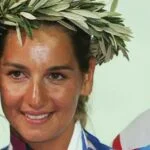 Sofia Bekatorou of Greece won gold - Athens 2004 Summer Olympic Games.